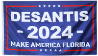 Blue Ron DeSantis 2024 Heavy Duty 3x5 Outdoor Flag - Make America Florida